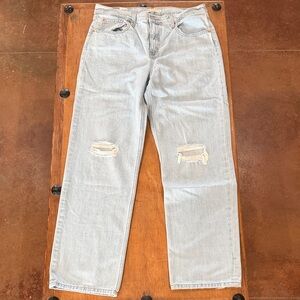 Levi's Light Blue Straight-Leg Ripped Jeans